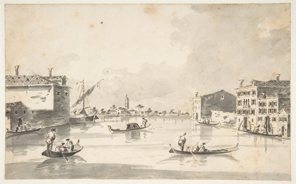 The Island of Burano by Giacomo Guardi, drawing, 1764-1835