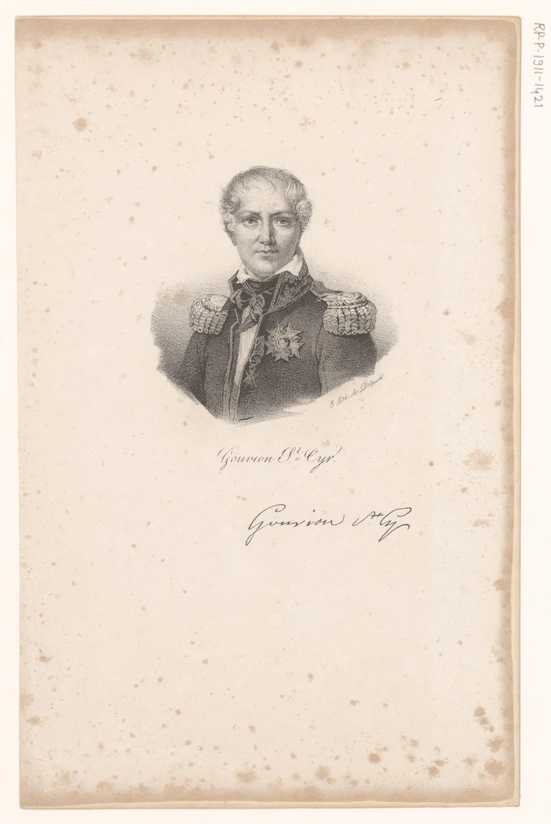 Portret van Laurent de Gouvion-Saint-Cyr by anonymous, print, 1818-1842