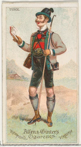 Tyrol, from World's Dudes series (N31) for Allen & Ginter Cigarettes by Allen & Ginter, print, 1888