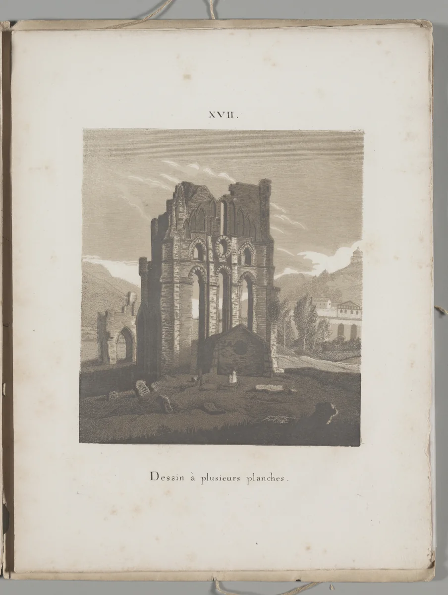 Art of the Lithograph: Italian Church Ruin, Plate XVII by Alois Senefelder, other, 1819