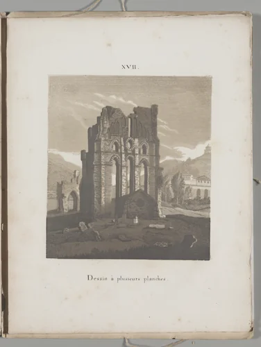 Art of the Lithograph: Italian Church Ruin, Plate XVII by Alois Senefelder, other, 1819
