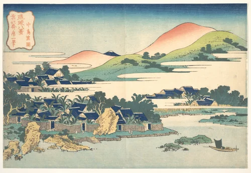 Banana Garden at Nakashima (Nakashima shōen), from the series Eight Views of the Ryūkyū Islands (Ryūkyū hakkei) by Katsushika Hokusai (葛飾 北斎), print, 1822-1842