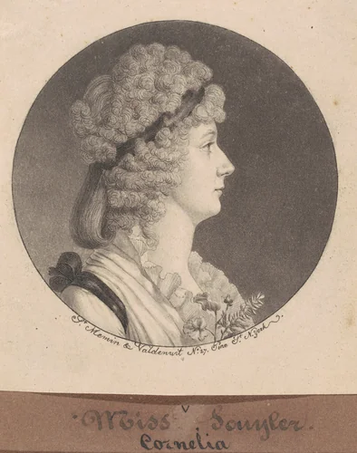 Cornelia Schuyler Morton by Charles B. J. Févret de Saint-Mémin, print, 1797