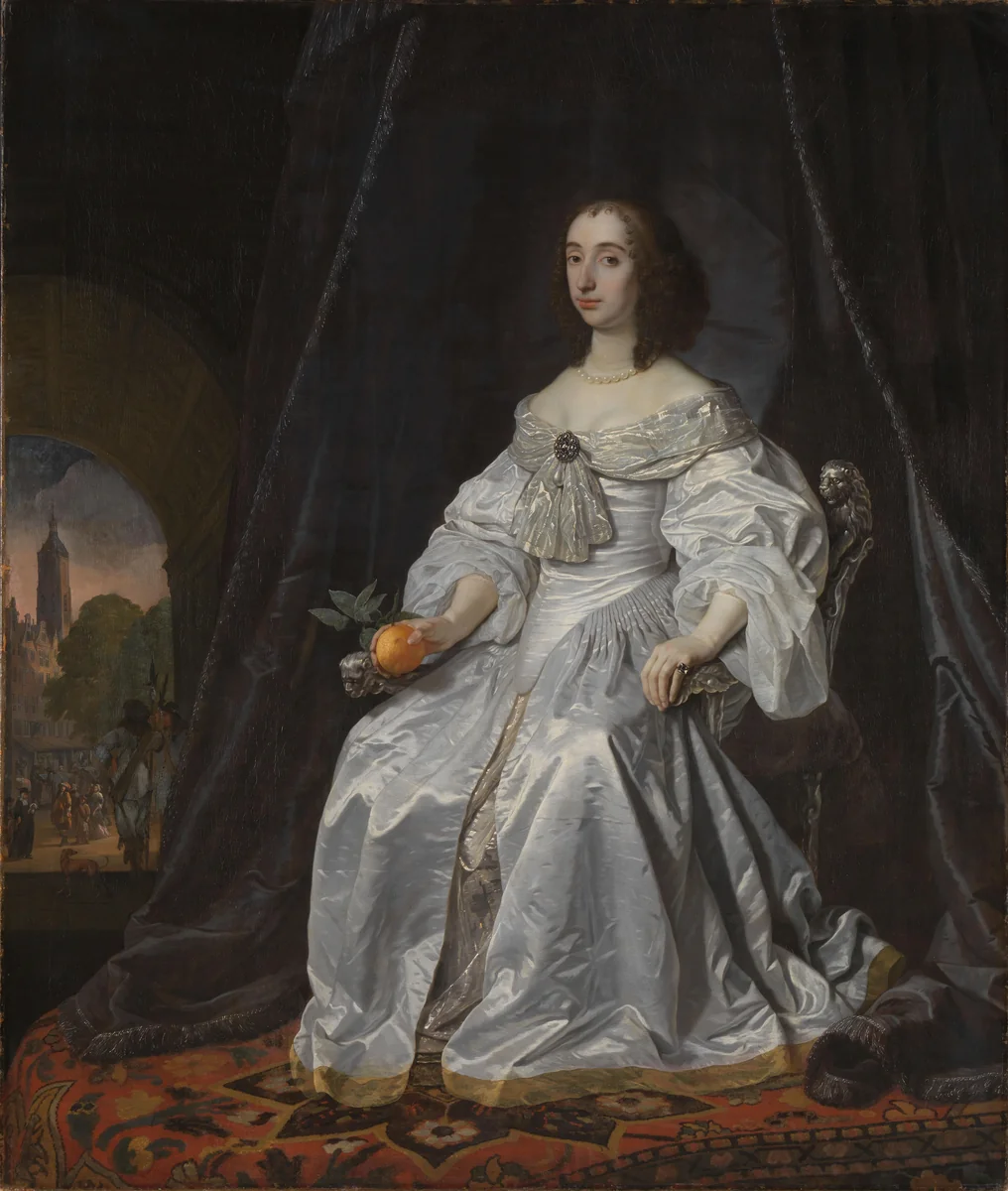 Maria Stuart als weduwe van Willem II by Bartholomeus van der Helst, painting, 1652