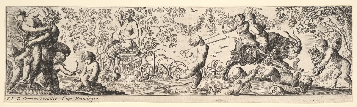 Bacchanal by Pierre Brebiette, print, 1600-1642