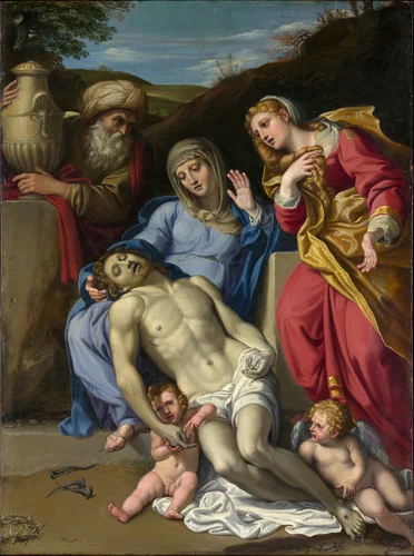 The Lamentation by Domenichino, painting, 1603
