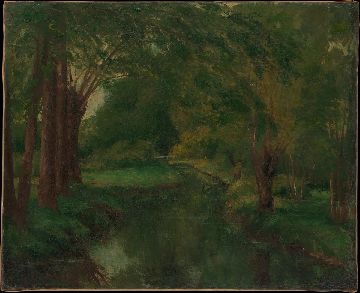 A Brook in a Clearing (possibly "Brook, Valley of Fontcouverte; Study") by Gustave Courbet, painting, 1862
