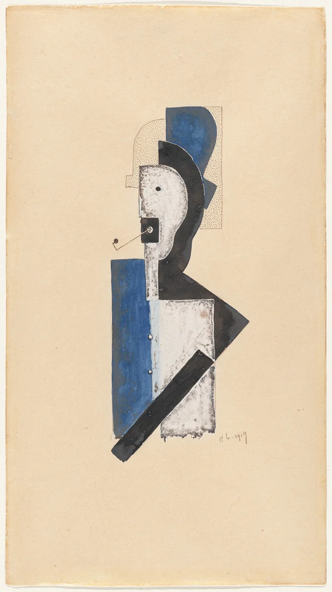 Man with a Pipe by Henri Laurens, drawing, 1919