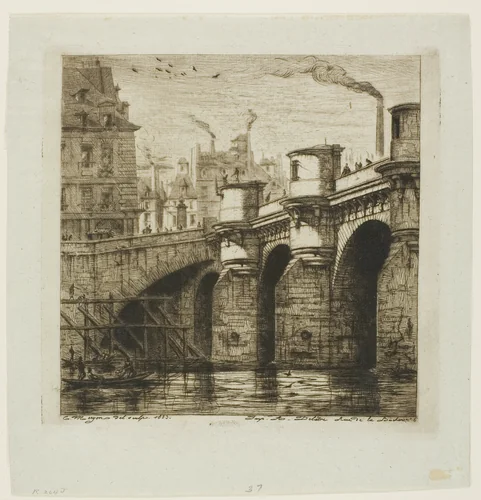 Pont-Neuf, Paris by Charles Meryon, print, 1853