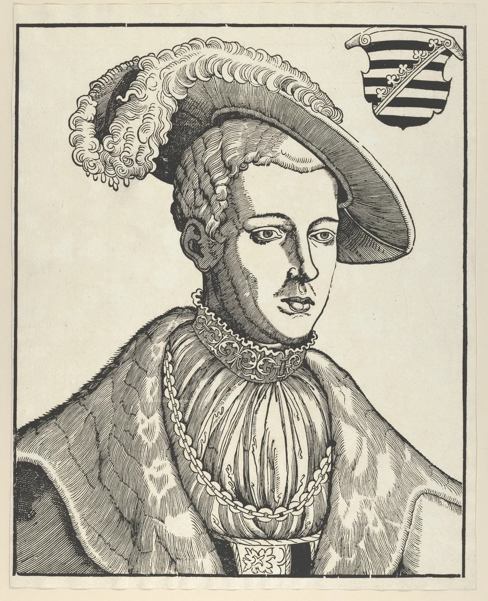 Copy of Duke John Ernest of Saxony by Lucas Cranach, print, 1472-1586
