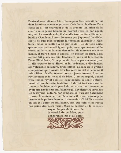 Tailpiece (page 226) from Les Petites Fleurs de St. François (The Little Flowers of St. Francis) by Émile Bernard, illustrated book, 1928