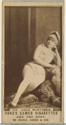Card Number 764, Lulu Mortimer, from the Actors and Actresses series (N145-5) issued by Duke Sons & Co. to promote Cameo Cigarettes by W. Duke, Sons & Co., photograph, 1880-1889