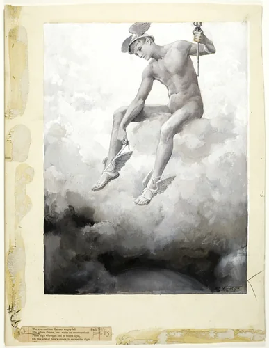 On This Side of Jove's Clouds by Will Hicock Low, drawing, 1885