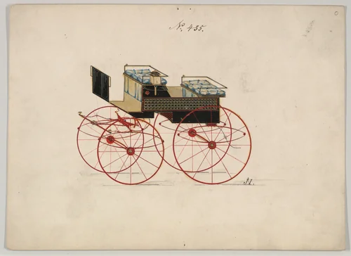 Dog Cart Phaeton #435 by Brewster & Co., drawing, 1850-1870