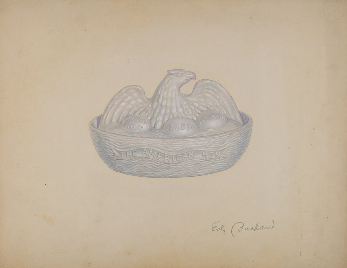 Butter Dish (Hen) by Edward Bashaw, index of american design, 1941