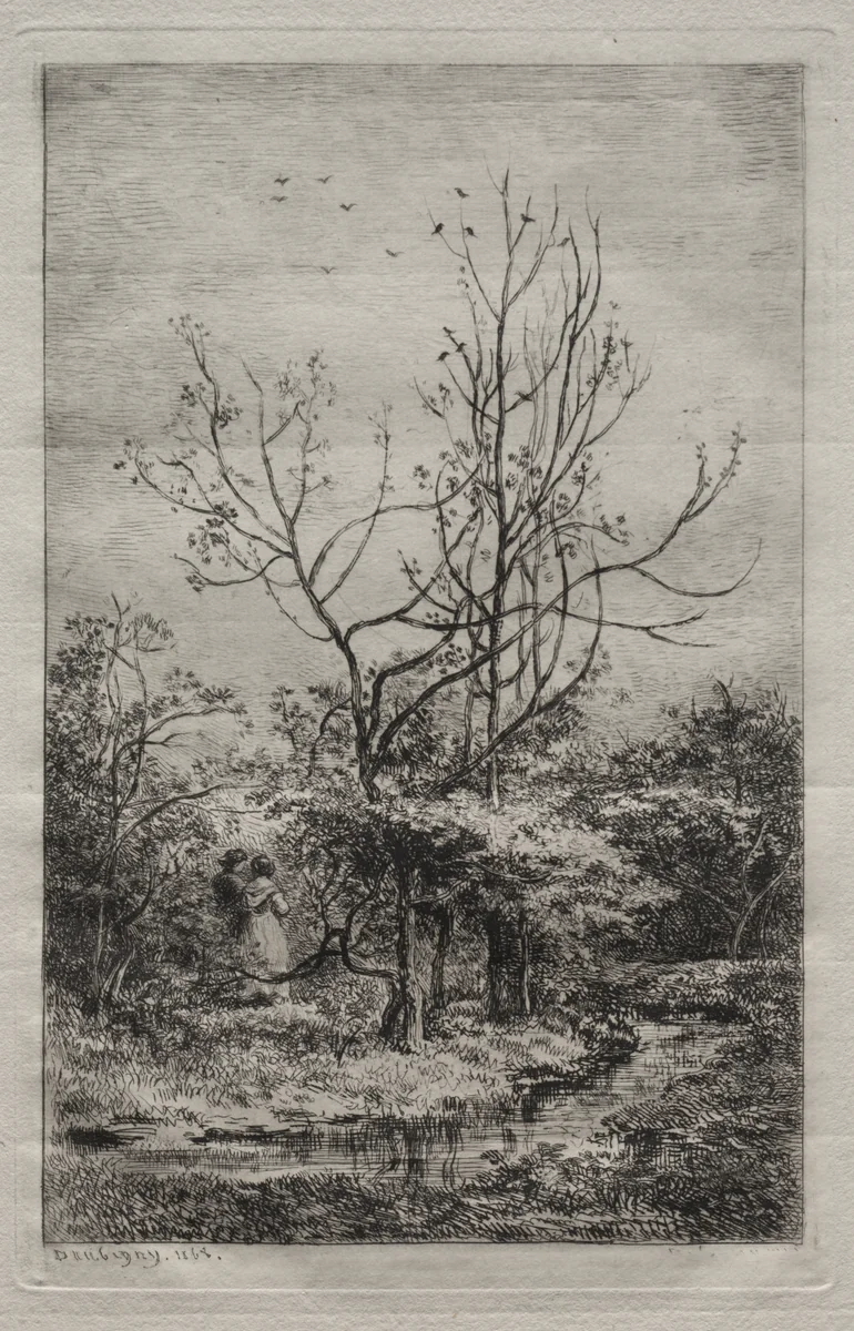 The Orchard by Charles-François Daubigny, print, 1868