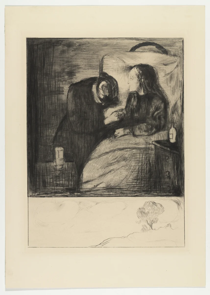 The Sick Child (Det syke barn I) by Edvard Munch, print, 1894