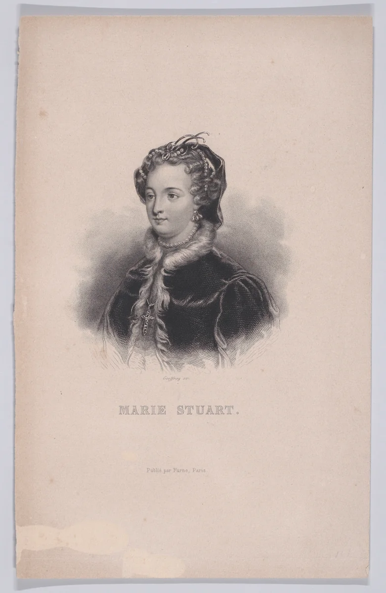 Mary, Queen of Scots by Charles-Michel Geoffroy, print, 1845-1855