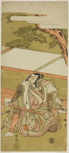 The Actor Ichikawa Ebizo III as Akushichibyoe Kagekiyo (?) in the Play Wada Sakamori Eiga Kagami (?), Performed at the Nakamura Theater (?) in the Third Month, 1773 (?) by Katsukawa Shunsho (勝川 春章), print, 1768-1778