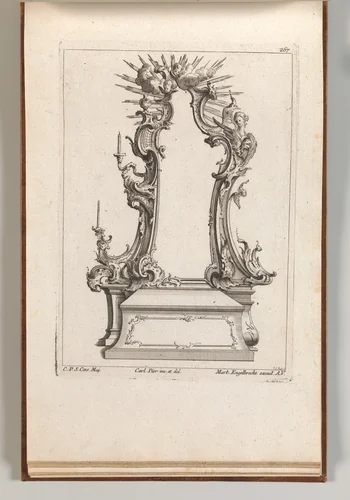 Design for an Altar, Plate 4 from an Untitled Series of Designs for Altars by Jacob Gottlieb Thelot, book, 1745-1755