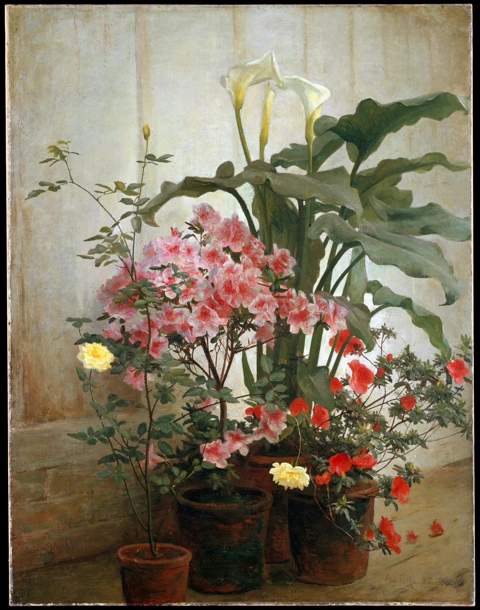Side of a Greenhouse by George Cochran Lambdin, artwork, 1867-1880