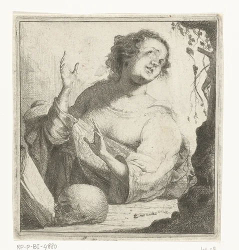 Boetvaardige Maria Magdalena by Jan Gerritsz. van Bronckhorst, print, 1613-1661