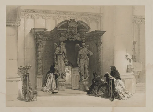 Sketches in Belgium and Germany, Volume I: Confessional in St. Gudule, Brussels by Louis Haghe, other, 1840