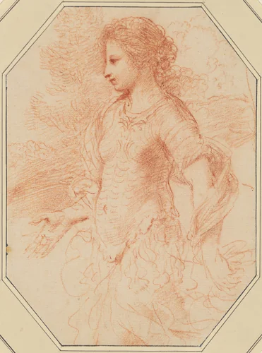 Erminia by Guercino, drawing, 1643-1653