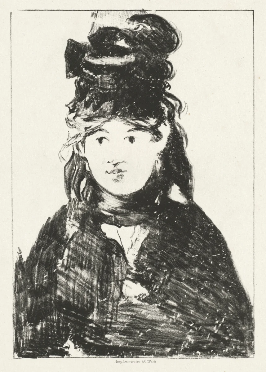 Berthe Morisot by Edouard Manet, print, 1872-1874
