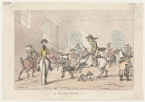 A Riding House by Thomas Rowlandson, print, 1799