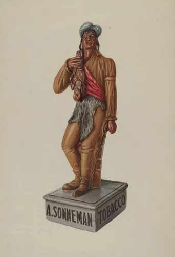 Cigar Store Indian by Elmer R. Kottcamp, index of american design, 1939