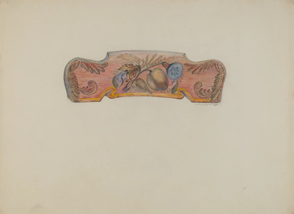 Chair Back Decoration by Austin L. Davison, index of american design, 1935