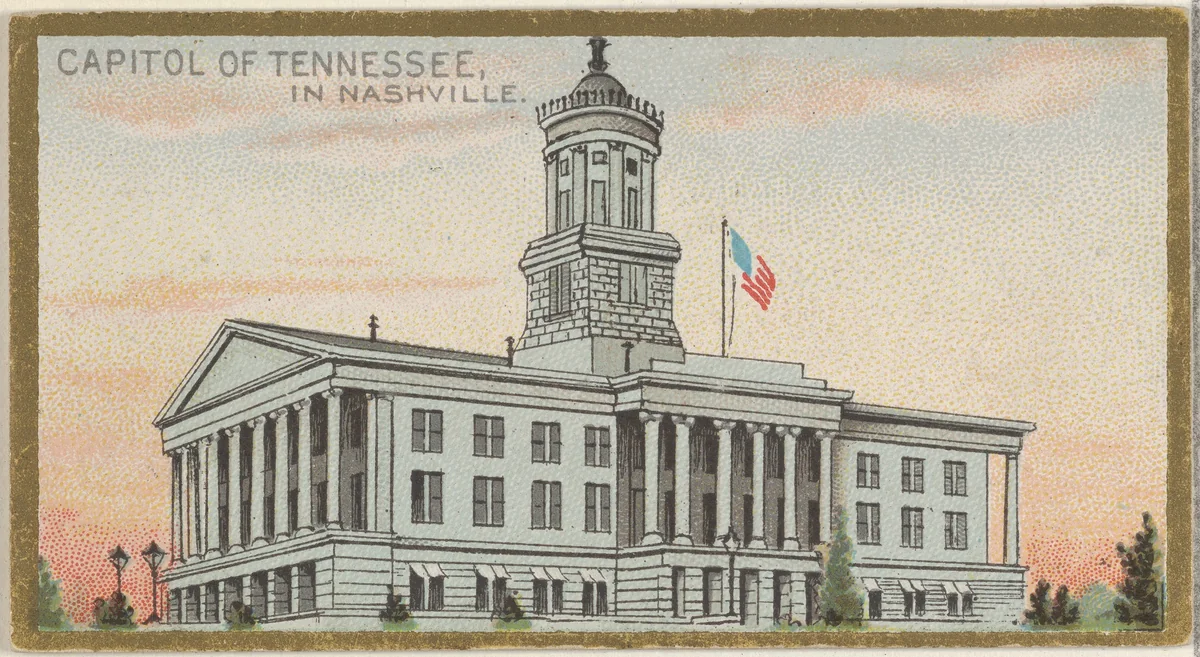 Capitol of Tennessee in Nashville, from the General Government and State Capitol Buildings series (N14) for Allen & Ginter Cigarettes Brands by Allen & Ginter, print, 1889