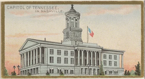 Capitol of Tennessee in Nashville, from the General Government and State Capitol Buildings series (N14) for Allen & Ginter Cigarettes Brands by Allen & Ginter, print, 1889