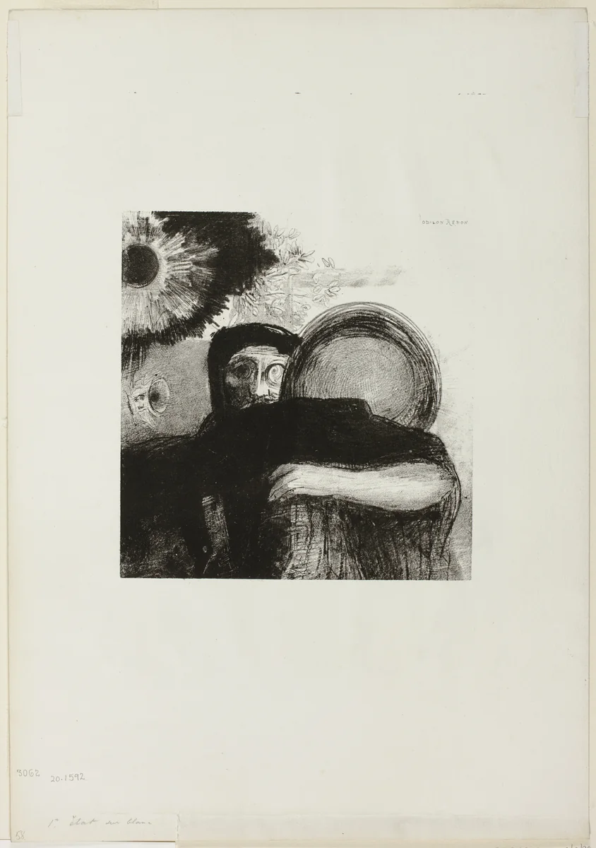 A Strange Juggler, plate 5 from Homage to Goya by Odilon Redon, print, 1885