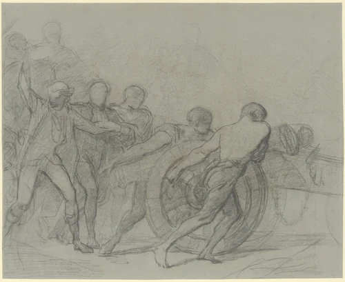 Study for "The Enrollment of the Volunteers of 1792" by Thomas Couture, drawing, 1843-1856