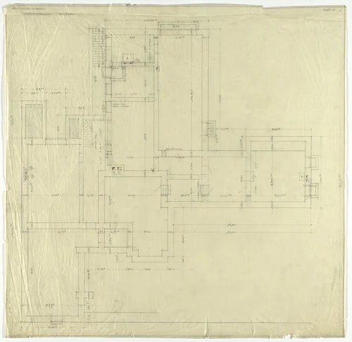 Wolf House, Gubin, Poland (Basement plan [final version]) by Ludwig Mies van der Rohe, mies van der rohe archive, 1925