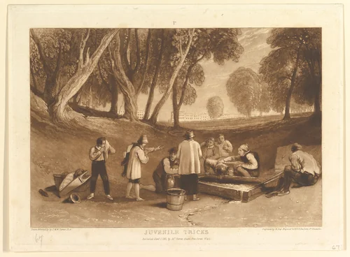 Juvenile Tricks (Liber Studiorum, part V, plate 22) by Joseph Turner, print, 1811
