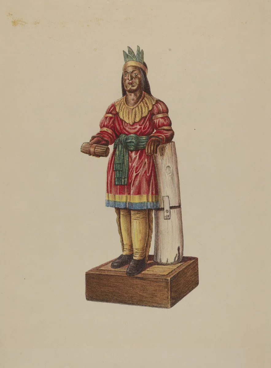 Cigar Store Indian by American 20th Century, index of american design, 1935-1942
