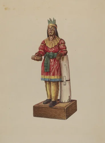 Cigar Store Indian by American 20th Century, index of american design, 1935-1942