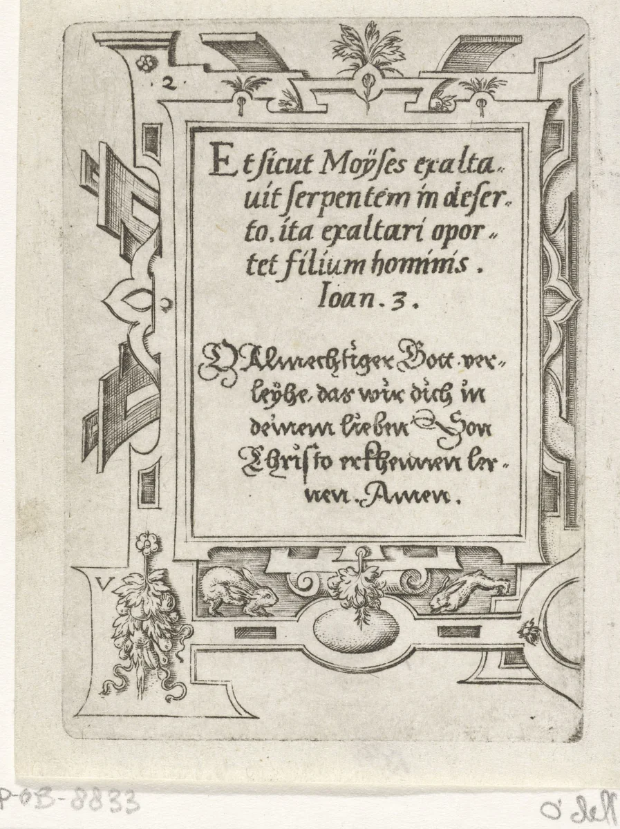 Tekst: Et sicut... by Virgilius Solis, print, 1524-1562