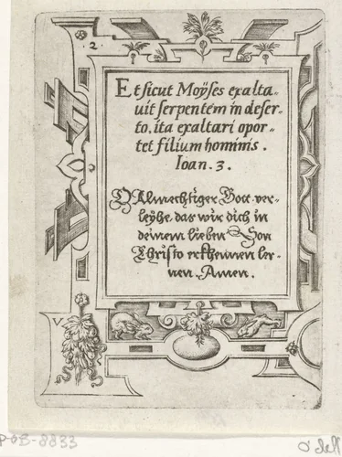Tekst: Et sicut... by Virgilius Solis, print, 1524-1562