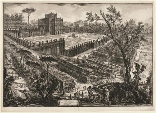 Villa Pamphili outside Porta S. Pancrazio, from Views of Rome by Giovanni Battista Piranesi, print, 1776