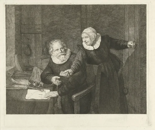 Scheepsbouwer Jan Rijcksen en zijn vrouw Griet Jans by Johannes Pieter de Frey, print, 1800