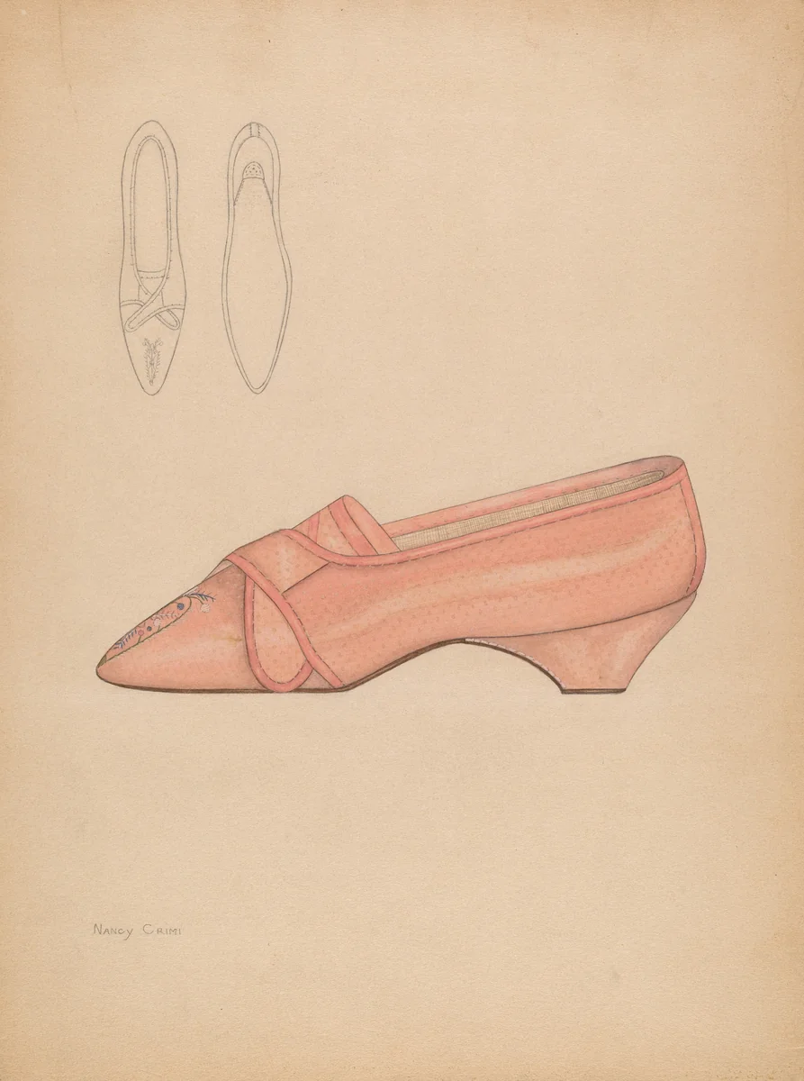 Woman's Slipper by Nancy Crimi, index of american design, 1937