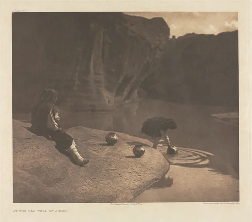 Portfolio XVI, Plate 571: At the Old Well of Acoma by Edward Curtis, other, 1904