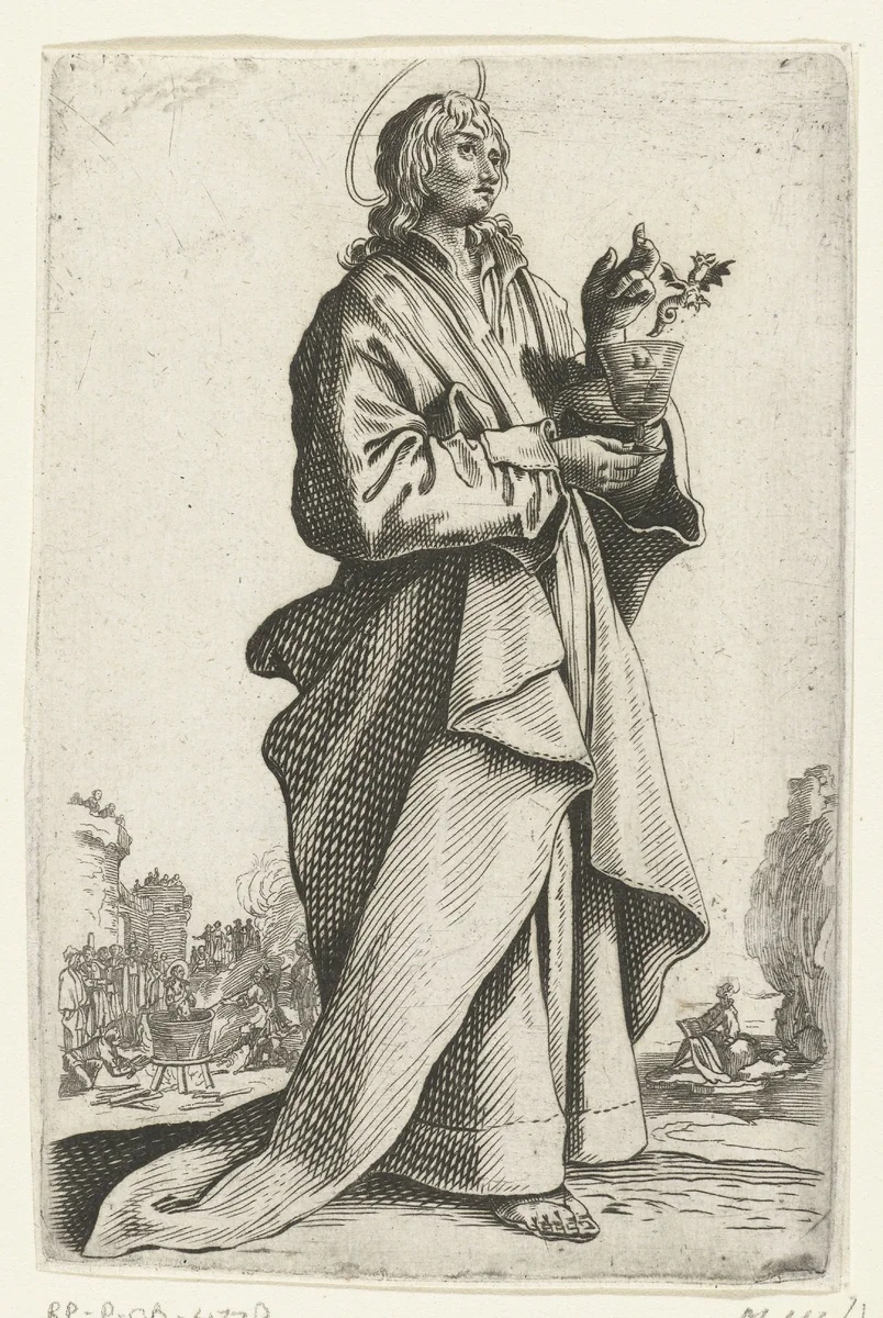 Apostel Johannes de Evangelist by anonymous, print, 1631-1699