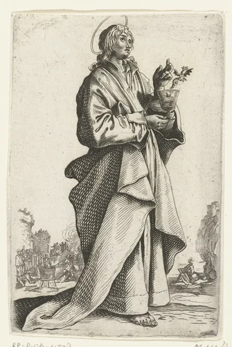 Apostel Johannes de Evangelist by anonymous, print, 1631-1699