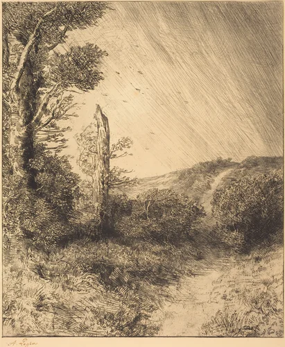 Gust of Wind (Le coup de vent) by Alphonse Legros, print, 1837-1911