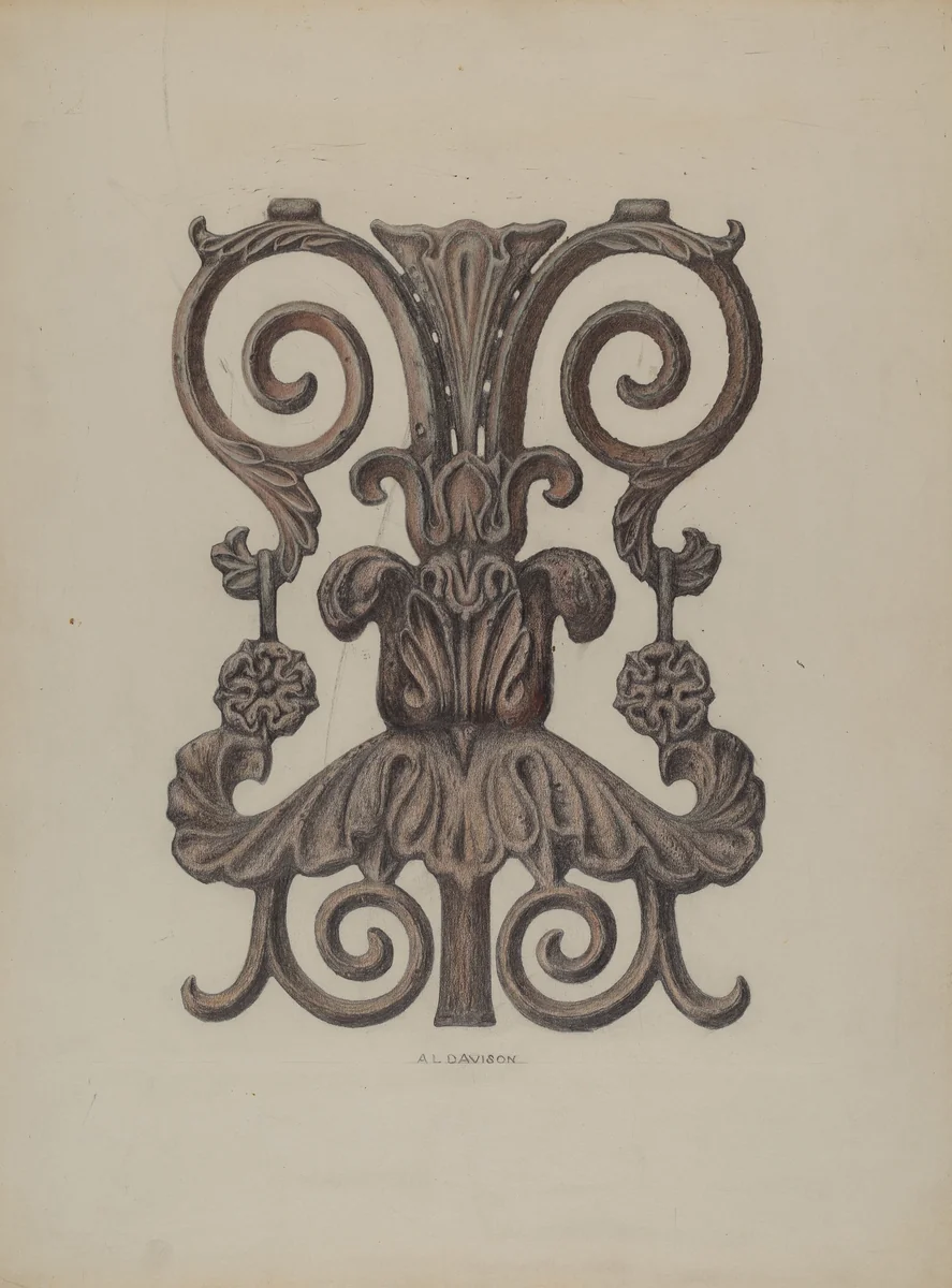 Section of Cast Iron Balcony by Austin L. Davison, index of american design, 1937